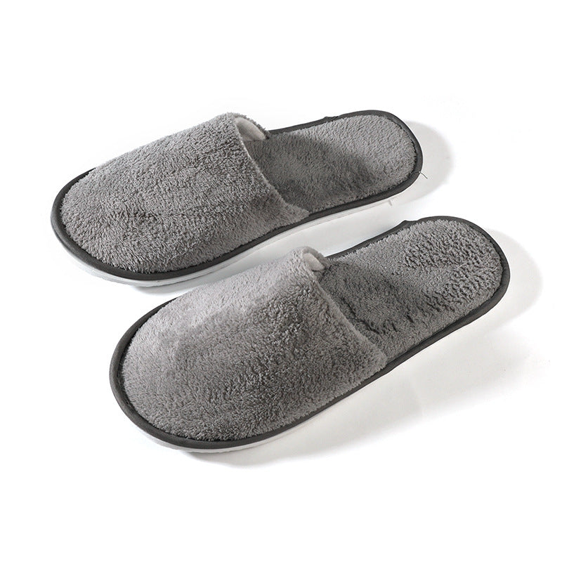 Thickened bottom plush non-slip half-closed toe slippers for Blessed