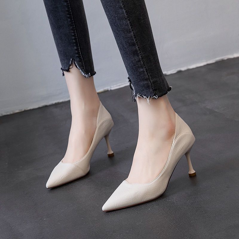 2024 Spring and Summer New Soft Leather Pointed Stiletto Shoes for Women G617