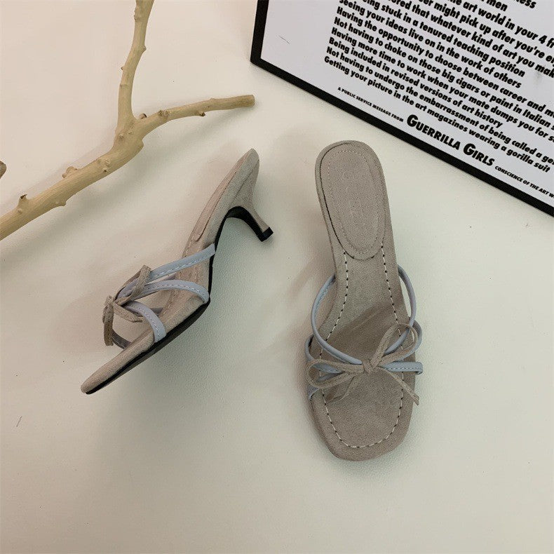 2024 new bowknot fish mouth high heels high heel sandals LY1149