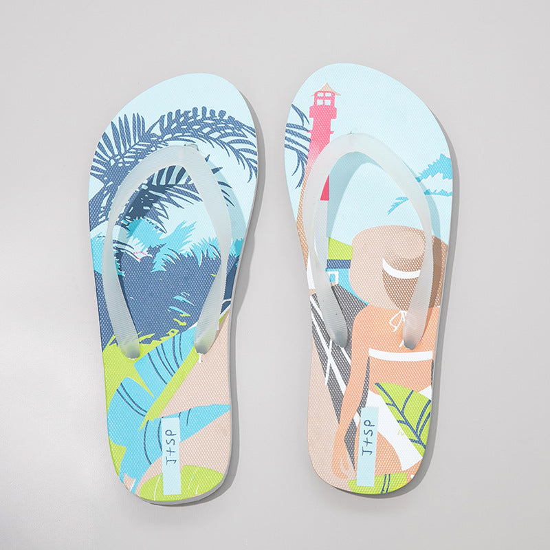 New style flip flops women summer trendy flat sandals V077