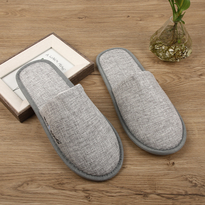 Thickened non-slip cotton and linen portable slippers for Shannon