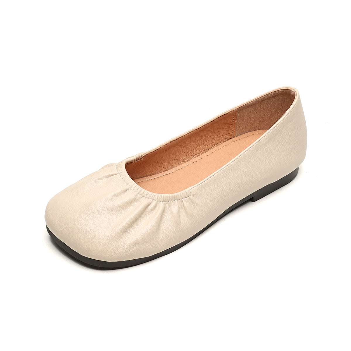 Square toe flat retro soft-soled pumps for women G871