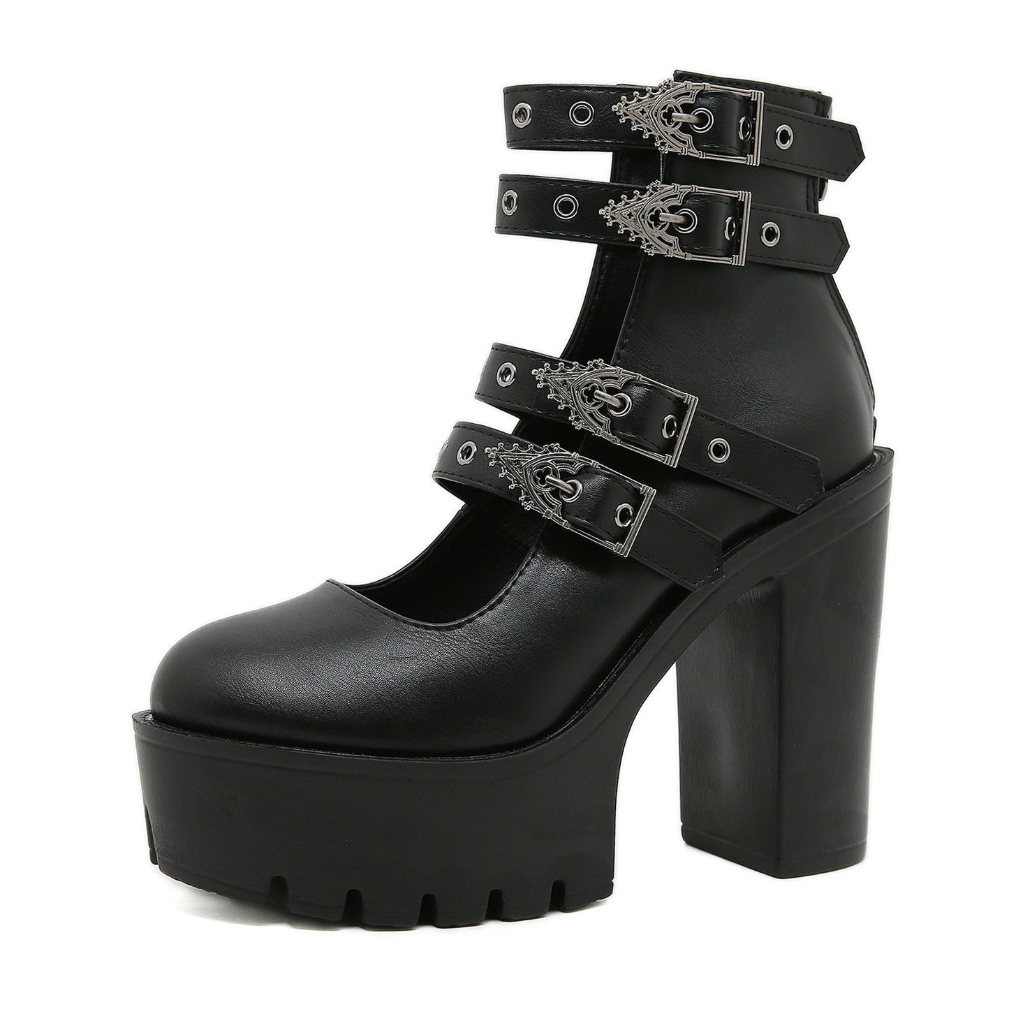 Summer new style punk rivet buckle ultra-high thick heel waterproof platform personality fashion women's shoes LD111