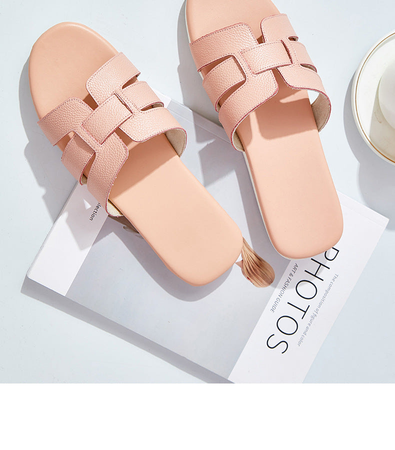 Women's summer fashionable cowhide sandals with multiple colors available H116