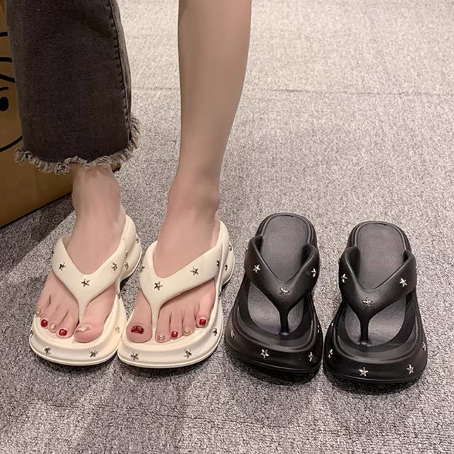 Casual fashion thick-soled flip-flops increase height by 5cm G712