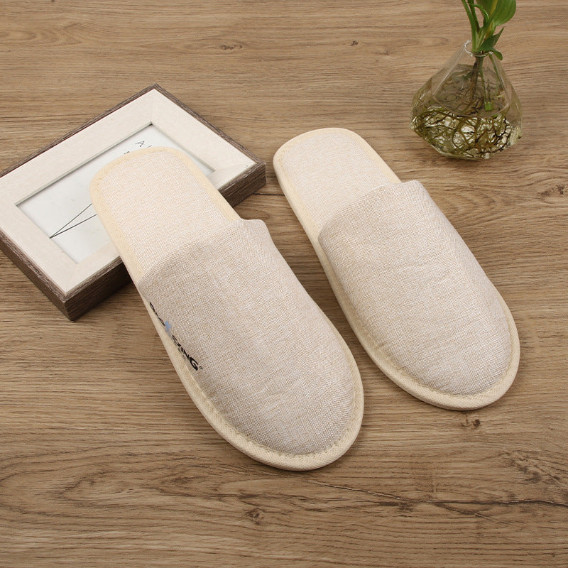 Thick-soled cotton and linen disposable slippers for Theresa