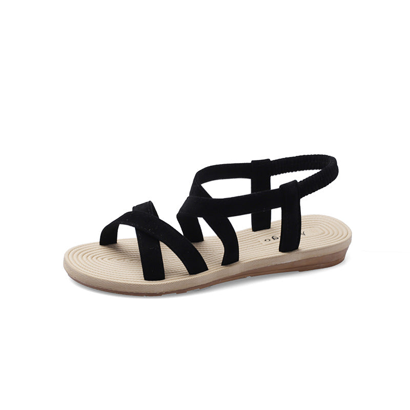 Summer new versatile flat open toe simple buckle strap sandals G947