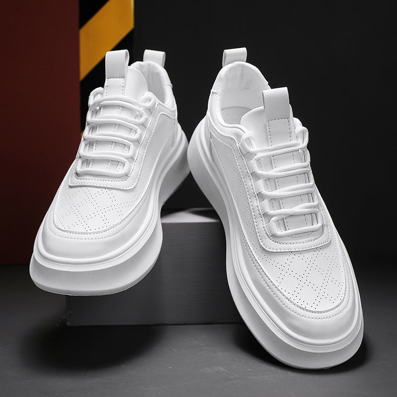 Summer casual white sneakers for men breathable wear-resistant non-slip thick-soled sports shoes LD385