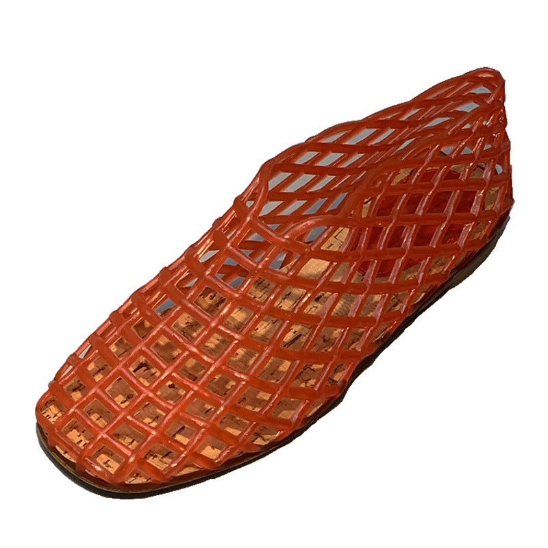 Hollow flat slip-on beach sandals breathable hole shoes fashionable crystal shoes GDB031