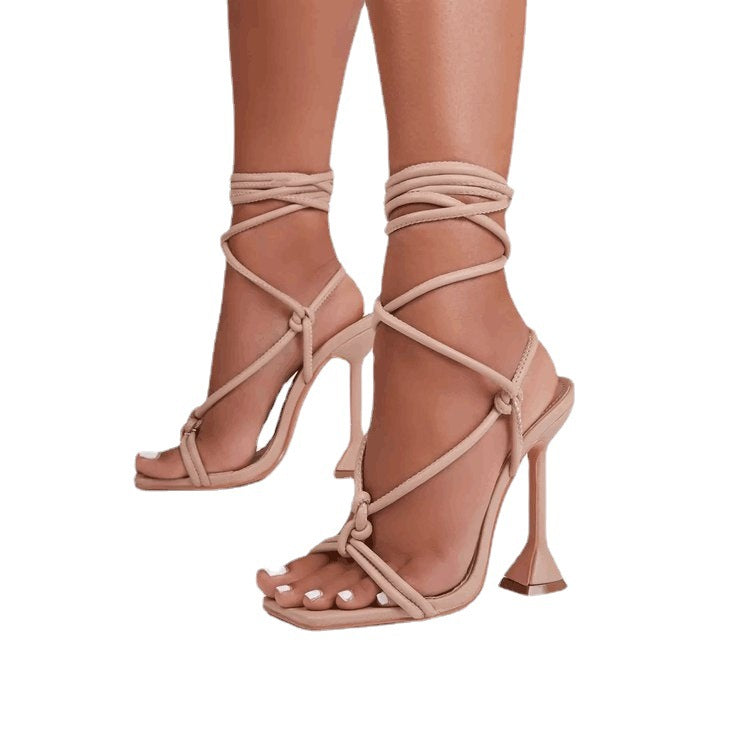 New large size sandals with ankle straps sexy high heel fashion sandals V266