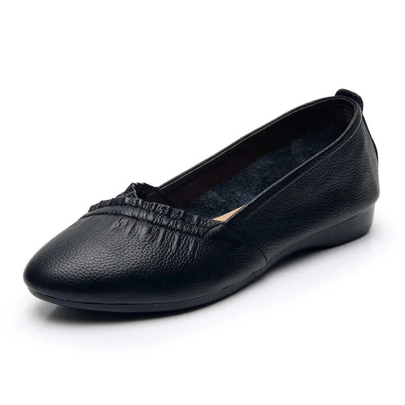 Women's retro cowhide comfortable flat casual shoes PR134