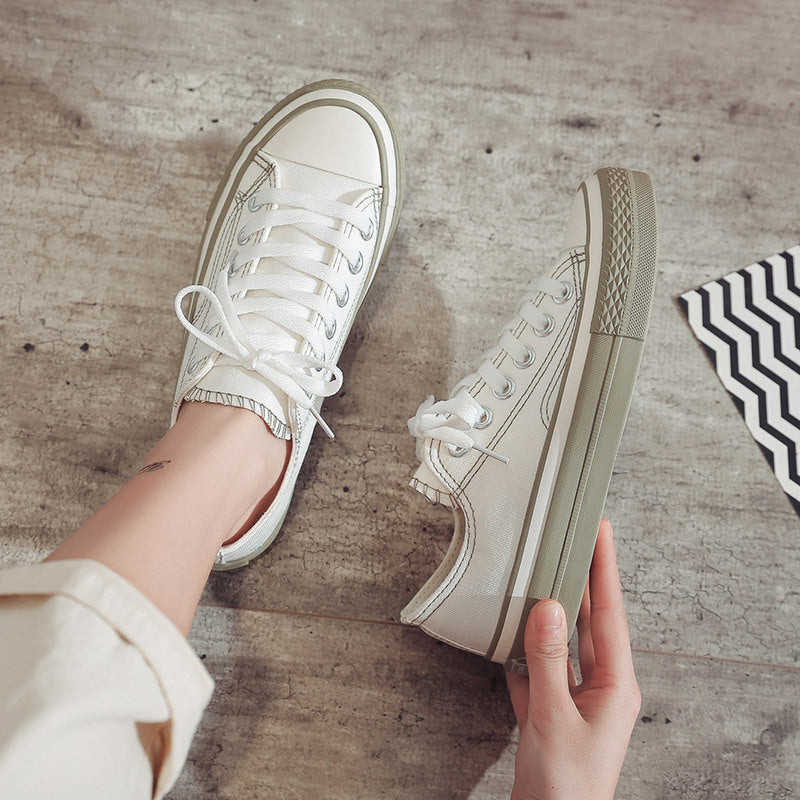 New canvas shoes for women white shoes casual sneakers spring breathable shoes PR152
