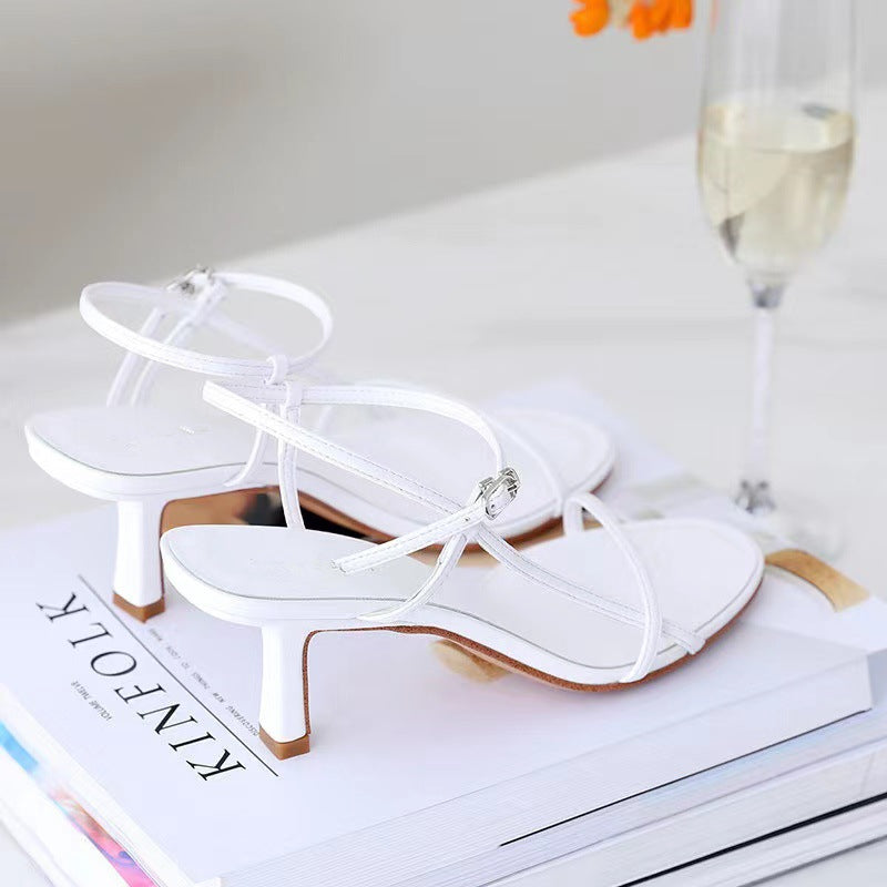 New summer stiletto strap high heels sandals H097