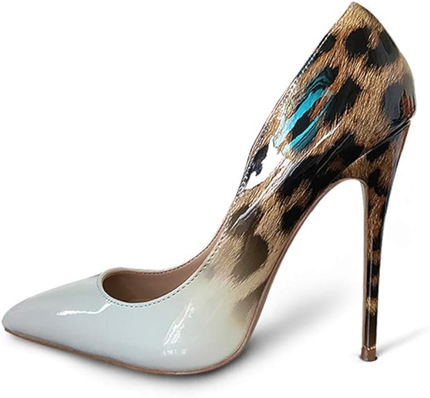 Leopard Gradual Change Color Women Pumps Pointed Toe Thin High Heels Luxury Women Shoes ld026