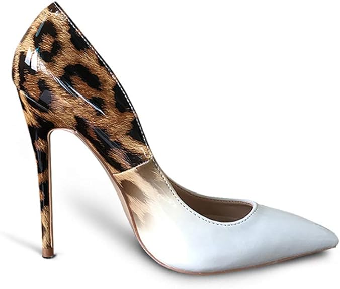 Leopard Gradual Change Color Women Pumps Pointed Toe Thin High Heels Luxury Women Shoes ld026