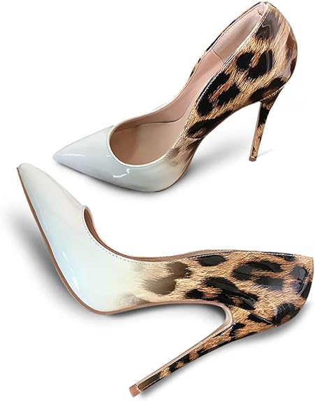 Leopard Gradual Change Color Women Pumps Pointed Toe Thin High Heels Luxury Women Shoes ld026