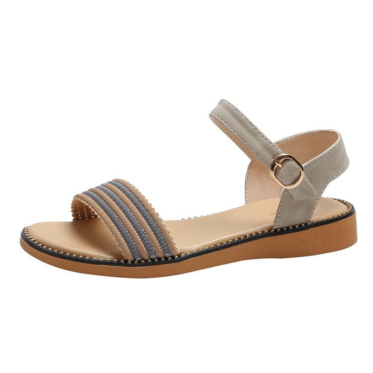 New women's shoes summer fish mouth flat women's one-line buckle sandals TB073