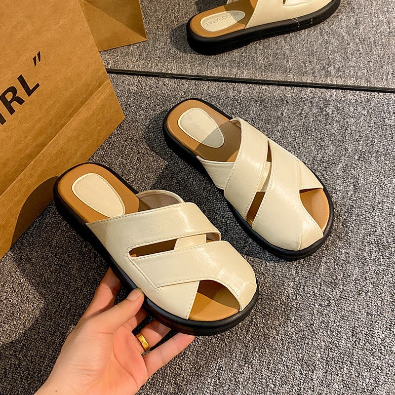 High quality slippers for women to wear outside beach flat sandals H124