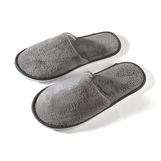 Thickened bottom plush non-slip half-closed toe slippers for Blessed