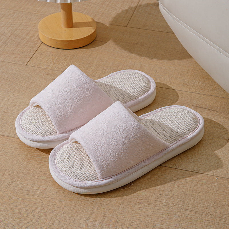 Linen slippers embossed sandals fabric cotton and linen slippers BU104