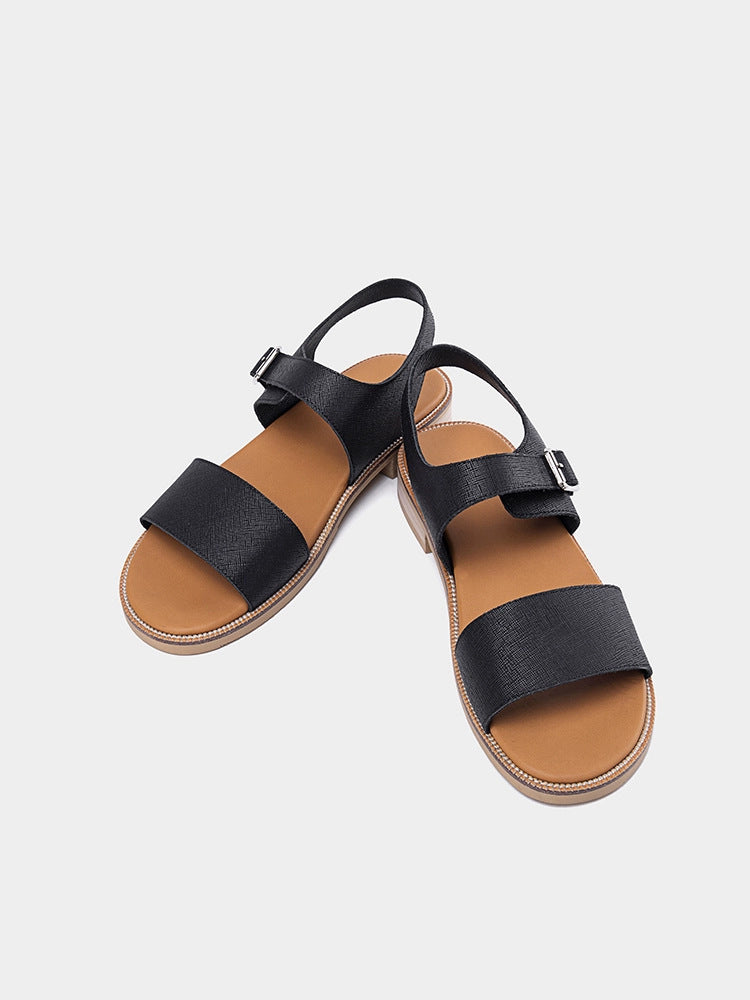 Simple genuine leather summer sandals slippers non-slip beach shoes LD300