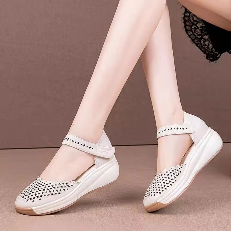 2024 summer new hollow soft bottom breathable wedge sandals Di589