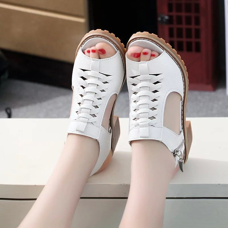 Summer new color women's sandals side zipper fashion women's sandals BV048