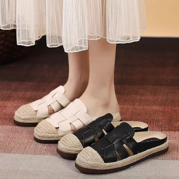 2024 New Style Braided Hollow Sandals Summer Baotou Slippers G580