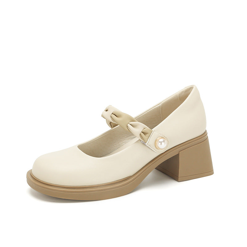 New British style single shoes flat French shallow mouth small leather shoes LD358