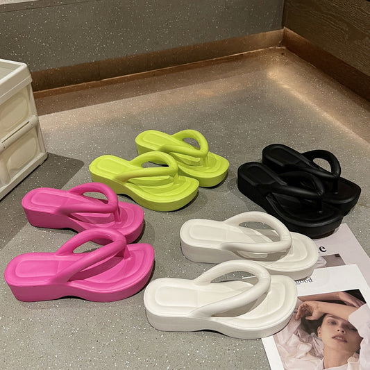 Summer new style flip flops solid color light and simple beach sandals Di516