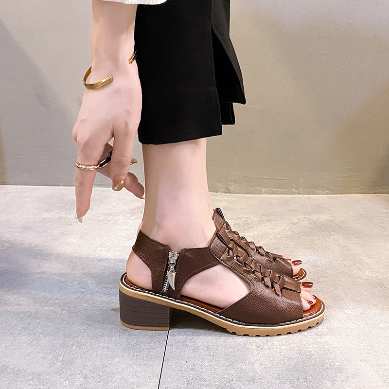 Summer new color women's sandals side zipper fashion women's sandals BV048