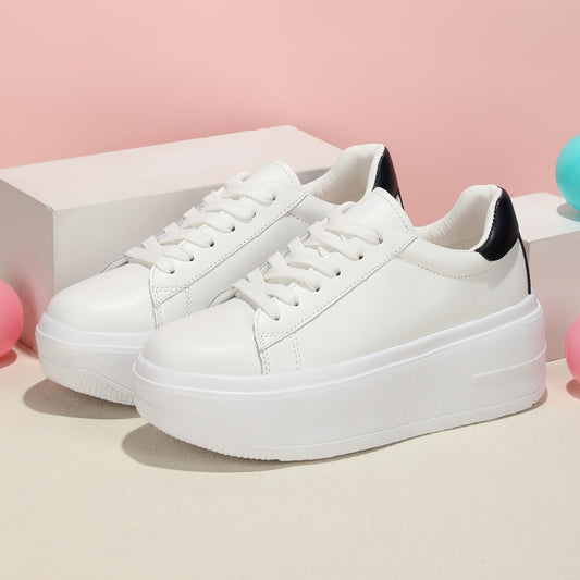 Women's Thick-soled Height-enhancing Comfortable Low-top Simple Casual Sports Shoes LY1101