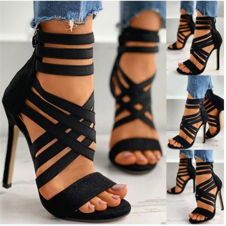 2024 summer new style fashion elastic strap high heel sandals Di596
