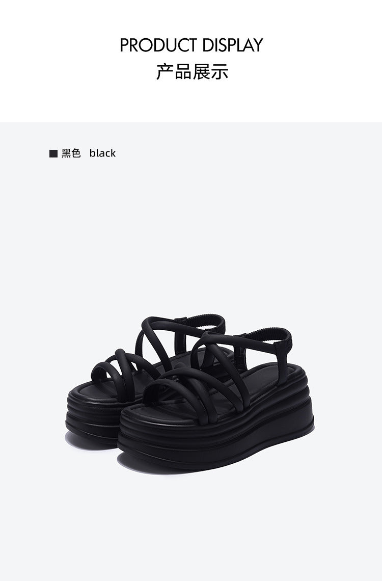 2024 new summer thick-soled sports high-end cross-strap summer fashion women's shoes H148