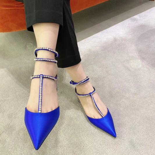 New spring and summer rhinestone wrapped flat sandals LY1070