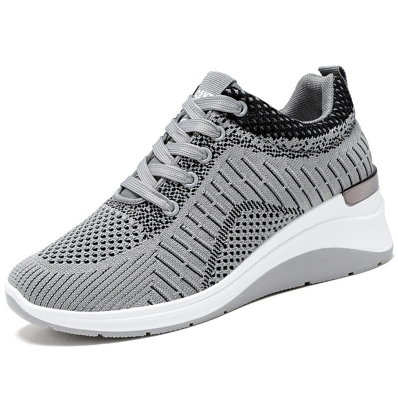 Spring new women's shoes with height-enhancing inner shoes, breathable thick-soled sports shoes G958