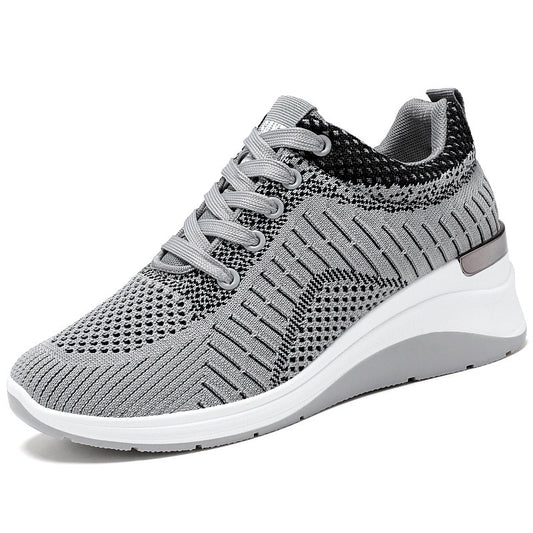 Spring new women's shoes with height-enhancing inner shoes, breathable thick-soled sports shoes G958