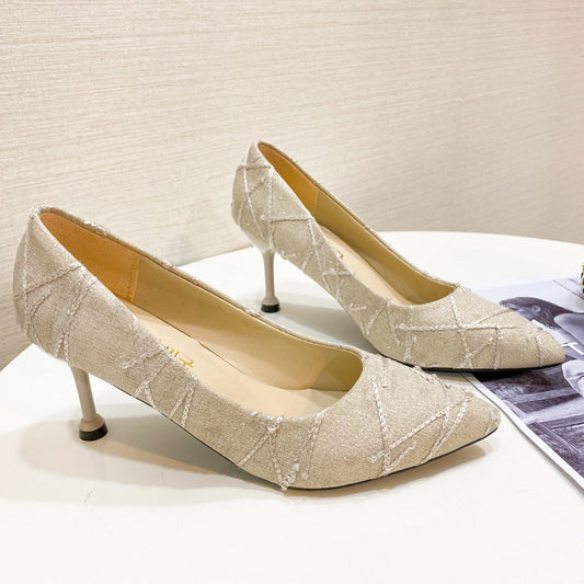2024 new style pointed stiletto high heels French fashion sexy women's shoes FD225