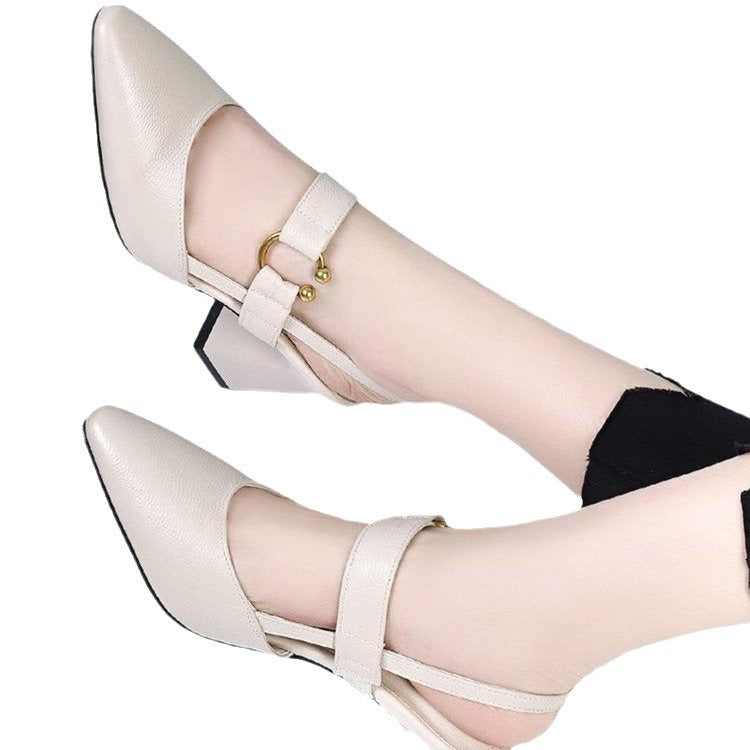 Summer new hollow back sandals women's casual square head fashion women's shoes H153