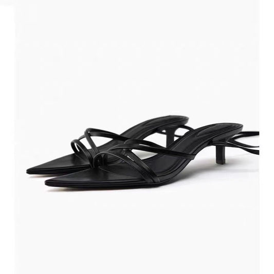 New summer women's shoes cross strap sandals high heels temperament fashion pointed shoes LY708