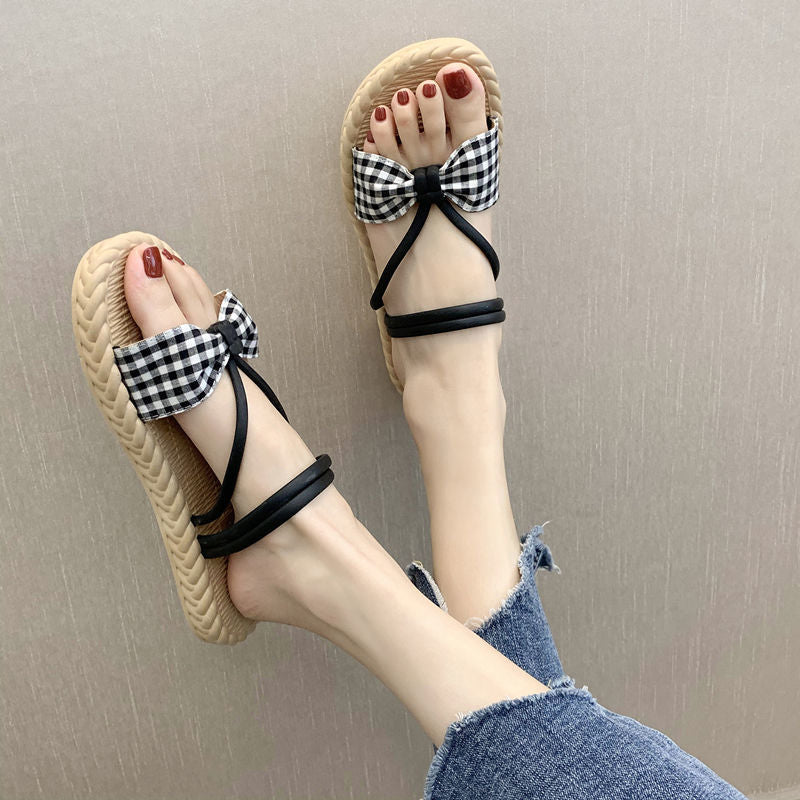 Summer new slippers for women to wear as outdoor shoes, small fresh flat sandals FD231