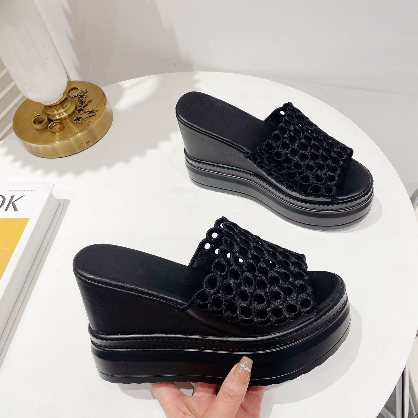10CM wedge heel slippers for women summer non-slip fashion sandals FD064