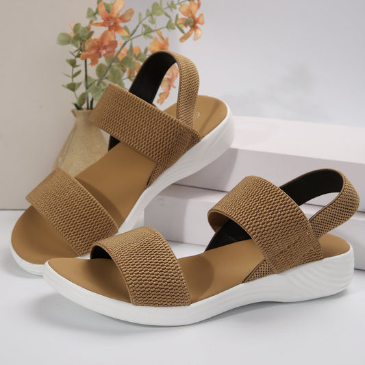 Summer large size women's shoes casual elastic band flat sandals TB003