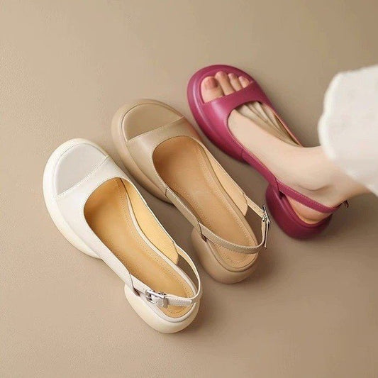 New summer versatile thick-soled buckle-strap beach sandals V186