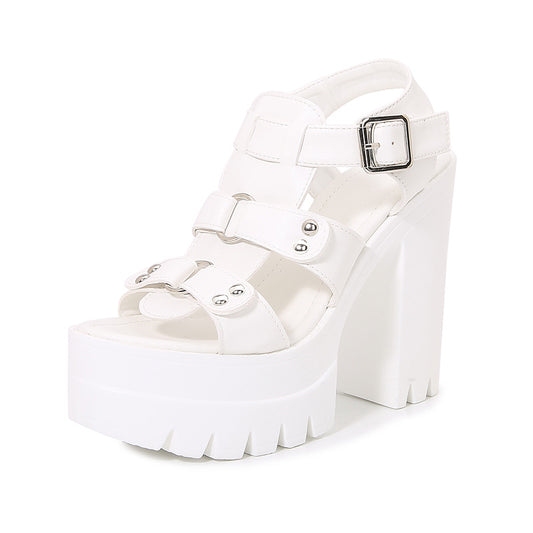 2024 summer new high-heeled thick-heeled sandals waterproof platform thick-soled women's shoes LD206