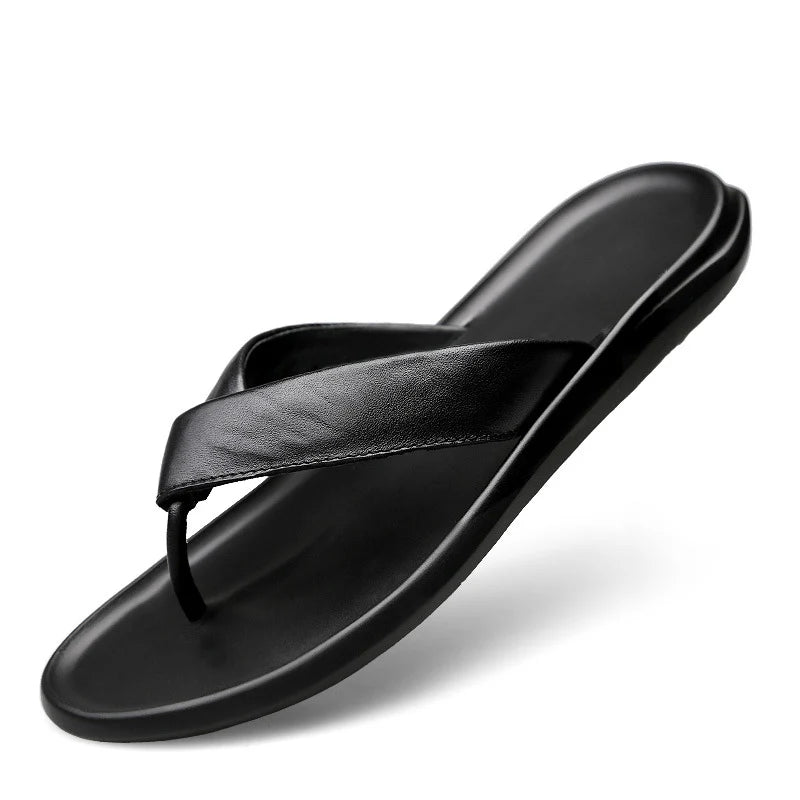 First layer cowhide flip-flops summer men's beach sandals DG061
