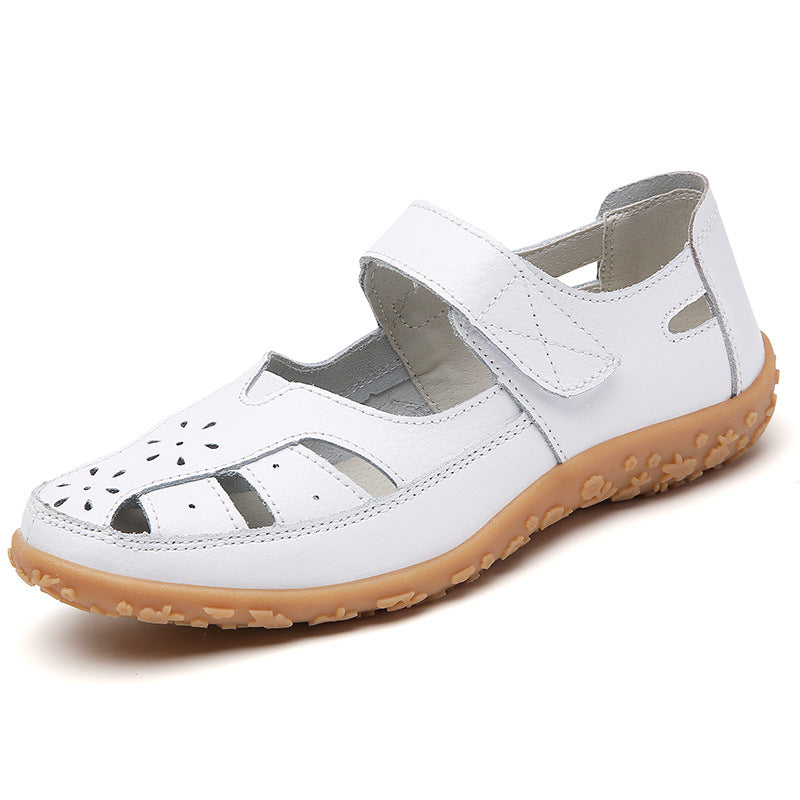New women's genuine leather hollow soft sole sandals G981