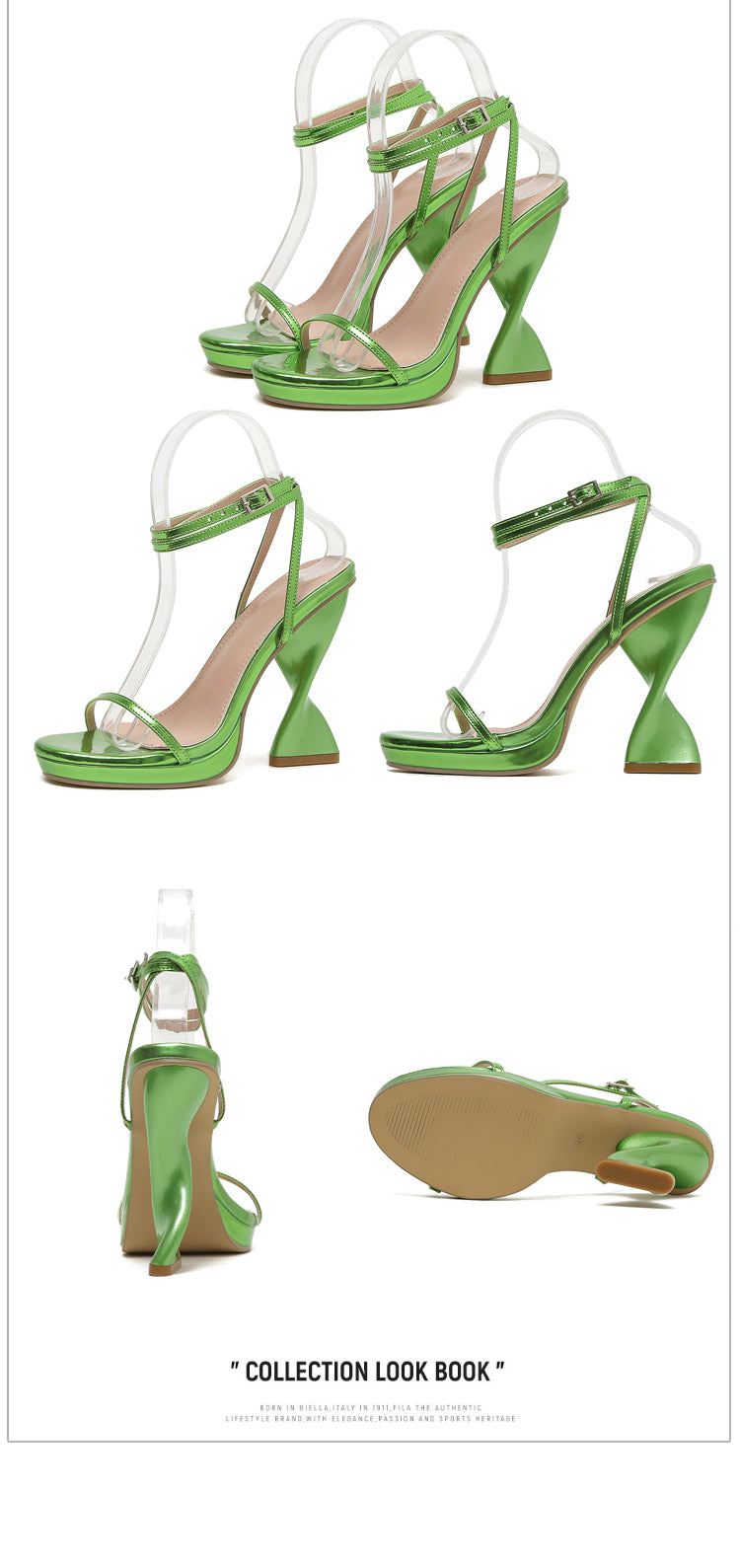 Waterproof purple foreign trade large size one-line high-heeled sandals G465