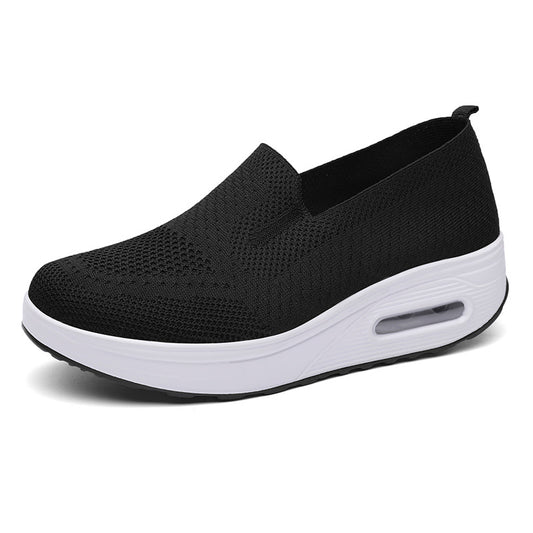 Lightweight thick-soled sports shoes new style flying mesh breathable casual women's shoes LD220
