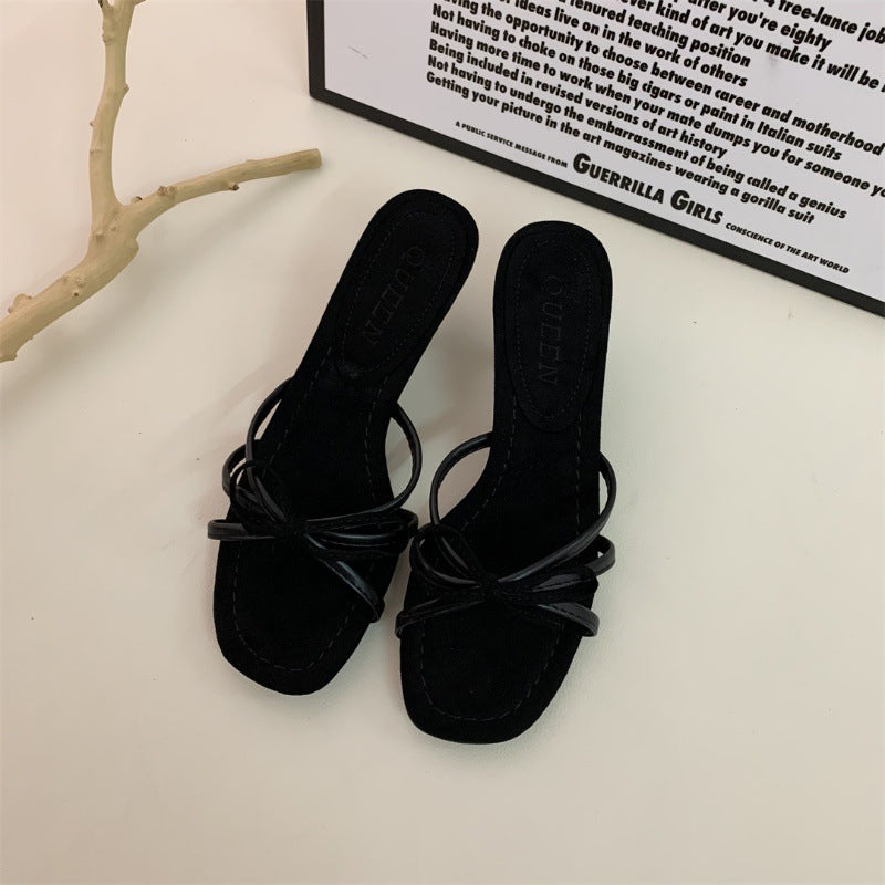 2024 new bowknot fish mouth high heels high heel sandals LY1149